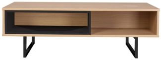Couchtisch aus MDF mit Eiche-Dekor und Metall Natur 110x55 cm
