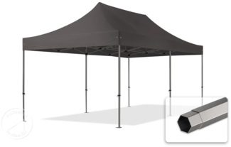 3x6 m Faltpavillon, PREMIUM Stahl 40mm, dunkelgrau