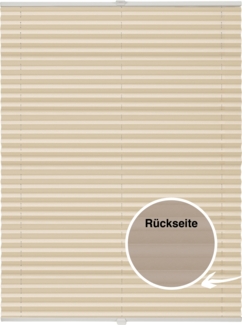ondeco Plissee Thermo für Fenster innen, Montage in Glasleiste mit Spannschuh, Sonnenschutz-Rollo, Lichtschutz und blickdicht, leichte Verdunkelung, Beige, B): 91-100 cm, H): 40-100 cm