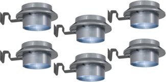 Light & More LED Solar-Dachrinnenleuchte Mistra grau Ø 10 cm kaltweiß 6 Stück