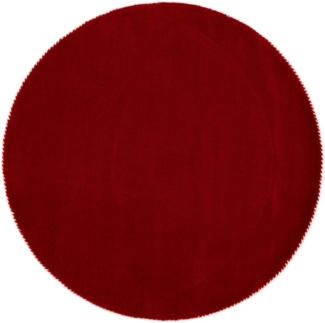 carpetfine Wollteppich Gabbeh Lola Uni, rund, Höhe: 14 mm, mit natürlichem Pflanzenmaterial von Hand gewebt, auch als Läufer