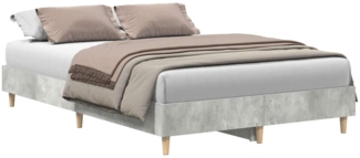 vidaXL Bettgestell ohne Matratze Betongrau 140x190 cm Holzwerkstoff 861060