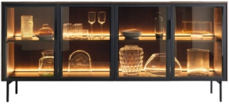 Compleo Kommode mit geriffelte Glasfront, Modern und Elegant MARBELA, Die perfekte Wahl für ein modernes Interieur