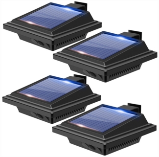 KingLux LED Dachrinnenleuchte 40LEDs Solar dachrinnenleuchten für außen mit Lichtsensor, Lichtsensor, LED fest integriert, Kaltweiss, Warmweiss