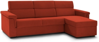 Dmora Sofa mit Halbinsel Cintano, Ecksofa für Wohnzimmer, gepolstert, abnehmbarer Bezug, 100 % Made in Italy-Qualität, 285x160 h100 cm, Orange