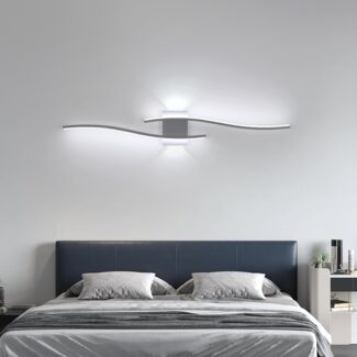 Comely Wandleuchte Innen, 27W 3000LM Moderne Wandlampe Innen, Weiß Wandleuchte LED für Schlafzimmer, Arbeitszimmer, Wohnzimmer