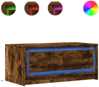 LED-Couchtisch, Sofatisch Räuchereiche Holzwerkstoff