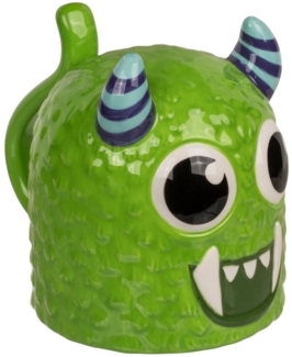 Kaffeetasse Monster ca. 12 x 14 cm drehbar 500ml Kopfüber Tasse in Grün