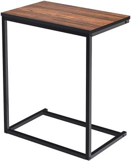 COSTWAY Beistelltisch Metall + Holz 55x35x65cm Hellbraun