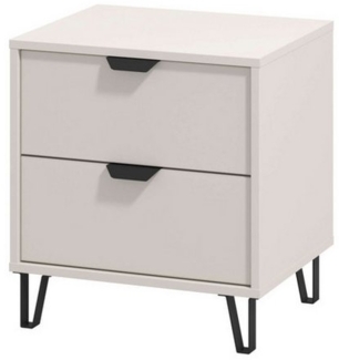 INOSIGN Nachtkommode Lucca Nachttisch, Nachtschrank, Trendfarbe cashmere, 48 x 40 x 52 cm, 2 Schubladen mit Glasfront, FSC®-zertifizierter Holzwerkstoff