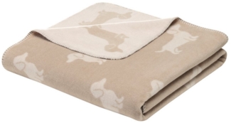 Wohndecke Cawö Wohndecke Kuscheldecke We love Dogs 62460-33 Dackel beige 150x200, Cawö