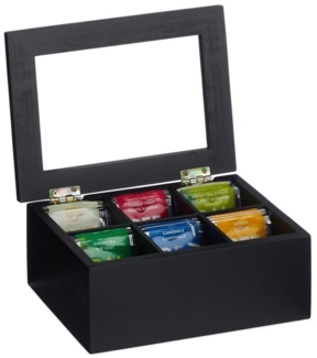 Schwarze Teebox mit 6 Fächern 10047508