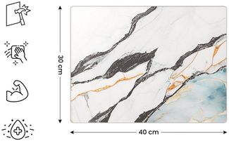 ALLboards Schneidebrett Glas Herdabdeckplatte Schneidebrett 30x40 cm Arbeitsplatte Herdschutz, Glas