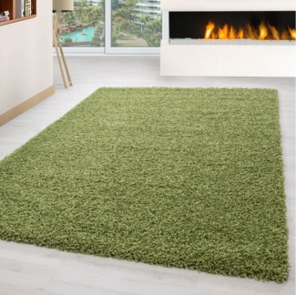 Carpettex Hochflor-Teppich Unicolor - Einfarbig, Rund, Höhe: 30 mm, Einfarbig Shaggy Teppich Wohnzimmer Langflor versch. farben und größen