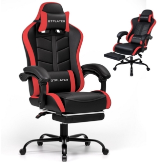 GTPLAYER Gaming-Stuhl Gamer Stuhl, Ergonomischer Bürostuhl mit Fußstütze, Kopfstütze und Lendenstütze