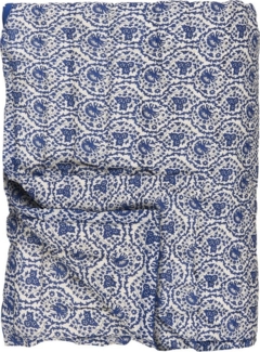 Ib Laursen - Decke Quilt Tagesdecke Überwurf 170x130cm Muster Blau Weiß 19203-37