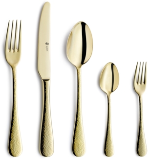 Paul Wirths MONDO Besteckset 30-teilig PVD champagner gehämmert