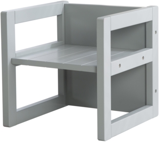 roba Sitzhocker für Kinder im Landhausstil - Wendehocker mit 3 Sitzhöhen - Grau