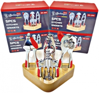 Küchenutensilien Küchenhelfer Kochzubehör Set 5-tlg rot BM-2502