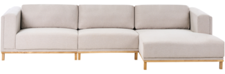 Ecksofa 5-Sitzer VENG Stoff Hellbeige linksseitig