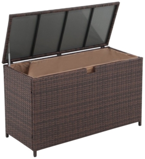 JOIVI Aufbewahrungsbox Auflagenbox 125 Gallon Gartenbox mit Deckl (Aufbewahrungbox mit Gasdruckfedern,UV-beständig&Wasserdicht), Kissenbox für Garten, Schimmbad, Hinterhof, Braun