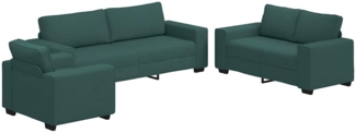 vidaXL 3-teiliges Sofa-Set mit Kissen, dunkelgrüner Stoff 3324654