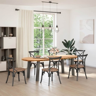 vidaXL Esstisch Hellbraun 240x100x74 cm Massivholz Eiche Oval 3305563