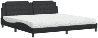 vidaXL Bett mit Matratze "Zadar" Schwarz 200x200 cm Kunstleder 3208887