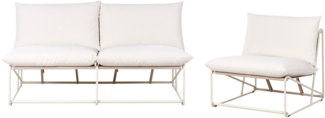 Gartensofa Set 3-Sitzer PICO Metall Hellbeige