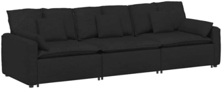 vidaXL Modulares Sofa mit Kissen Schwarz 3321089