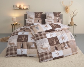 Home affaire Bettwäsche Nicholas, Microfaser, 2 teilig, Weihnachtsbettwäsche, Winter, in 3 Qualitäten verfügbar