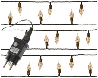 MARELIDA LED-Lichterkette Vintage 120 Mini Kristall Birnen 8 Funkt. 12m Weihnachtslichterkette, 120-flammig