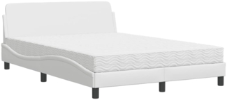 vidaXL Bett mit Matratze "Dover" Weiß 140x190 cm Kunstleder 3208398