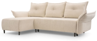 Ecksofa Eckcouch Napoli Raven 22 Creme Ottomane links