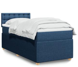 vidaXL Boxspringbett mit Matratze Blau 100x200 cm Stoff 3289687