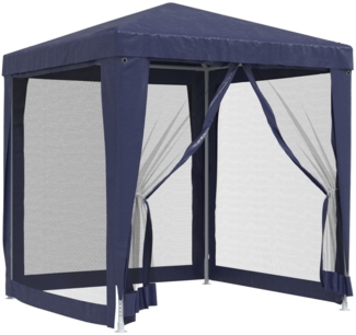 vidaXL Partyzelt mit 4 Mesh-Seitenwänden Blau 2x2 m HDPE 319217