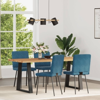 vidaXL Esszimmerstühle 4 Stk. Blau Samt 3315213