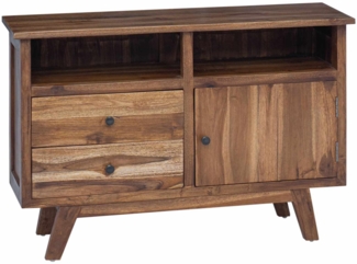 vidaXL Sideboard mit Schubladen Natur 100 x 30 x 68 cm Massivholz Teak 42017956