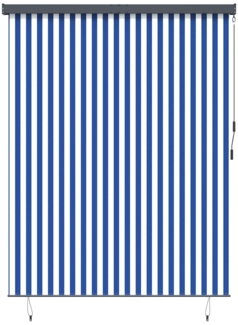 vidaXL Outdoor Rollo Gestreift Blau und weiß 200 x 250 cm Stoff 362087