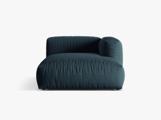 Micadoni Chaise Longue Martina 1-Sitzer Strukturierter Stoff Jeansblau Rechts