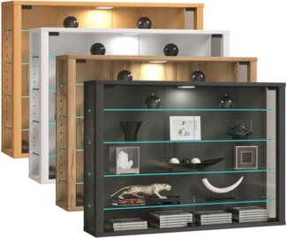 VCM Wandvitrine Vitrosa 919414 Honig-Eiche H. 60 x B. 83 x T. 18 cm