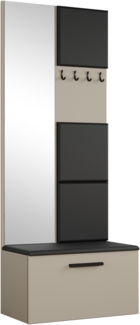 AX LIVING Schubladenschrank Kommode Spacoro 2F2S Modern in Weiß/Beton