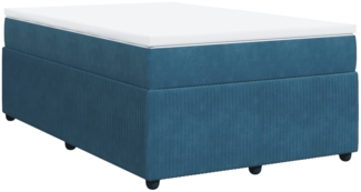vidaXL Boxspringbett mit Matratze Dunkelblau 120x200 cm Samt 3285636