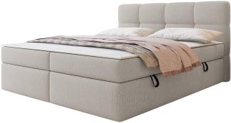 Mirjan24 Boxspringbett mit H3-Matratze und Topper Fogy , grau, 140 x 200 cm