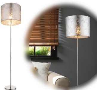 Globo 'Amy' Stehlampe, Kunststoff / Textil silber, Höhe: 160 cm