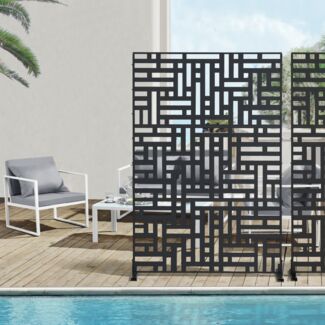 Trennwand Bernalda 180x120 cm Stahl Schwarz [casa. pro]