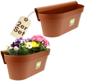 GarPet Balkonkasten 2x Geländerkasten Balkon mit Wasserspeicher Blumen Topf Kasten