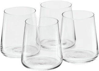 van Well Glas Ava, Wassergläser 43,0 cl, 4 Stück, Kristallglas, Geschenkkarton mit Sichtfenster, spülmaschinengeeignet