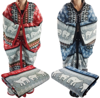Wohndecke Waidmeister Kuscheldecke mit Ärmeln Eisbären 150x170 cm, Waidmeister