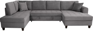 Trends by HG Wohnlandschaft Moritz U-Form, B: 324 cm, mit Bettfunktion, Bettkasten & Zierkissen